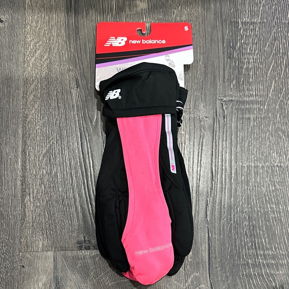 New Balance Black and Pink Athletic Gloves